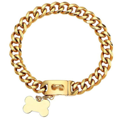 Dog Gold Chain Collar and Leash Set Luxury Cuban Link Heavy Duty
