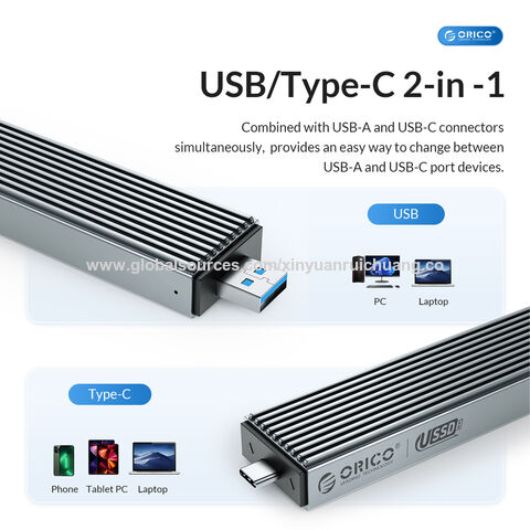 ORICO Boîtier SSD M.2 NVMe 10Gbps USB Adaptateur Externe USB3.2/ USB3.1  Gen2 USB-C Boîtier Disque Dur pour M.2 PCIe NVME M-Key 2230/2242/2260/2280  SSD, avec UASP - M2PV : : Informatique