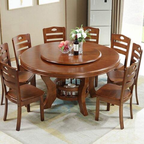 Seat Rotating Modern Round Wooden Dining Table And Chair Set