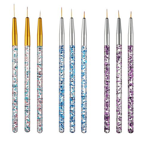 Buy Wholesale China 3 Pcs/set Acrylic French Stripe Nail Art Liner Brush  Set 3d Tips Manicure Ultra-thin Line Drawing Pen Uv Gel Brushes Painting &  Nail Art Liner at USD 0.4