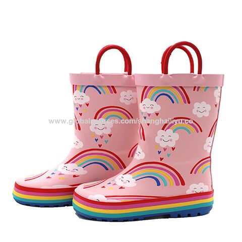 Compre Botas De Lluvia De Caucho Arco Iris Para Ni os Correa Mango y Bota de China por 3.68 USD Global Sources