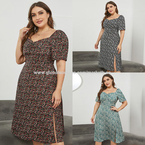 Plus Size Women's Solid Color Casual Dress | SHEIN USA