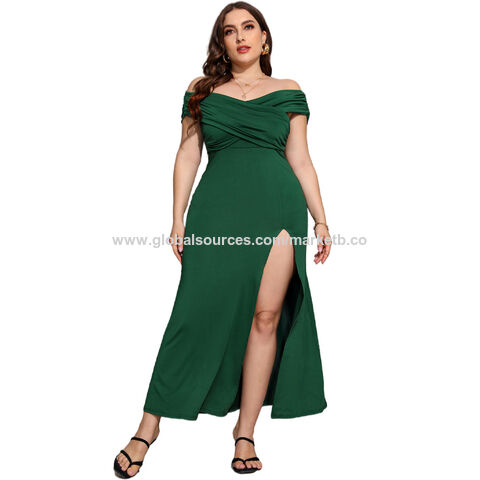 Plus Size Women's Elegant Dresses off Shoulder Long Sleeve Mini Party Casual  Dress - China Dress and Ladies Dress price