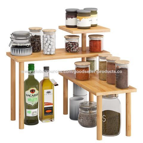 Wholesale Reusable Wall Mounted Spice Bottle Rack Holder Corner Basket  Shelf For Kitchen Home Storage