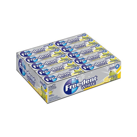 Freedent White Bubble mint chewing gum without sugar. Fruit and