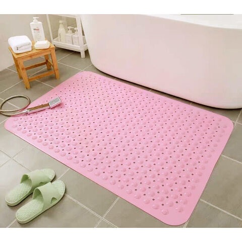 Tapetes de ducha antideslizantes de 16 x 40 pulgadas, tapete de ducha de  PVC suave con drenaje, tapete de baño antideslizante para ducha, bañera