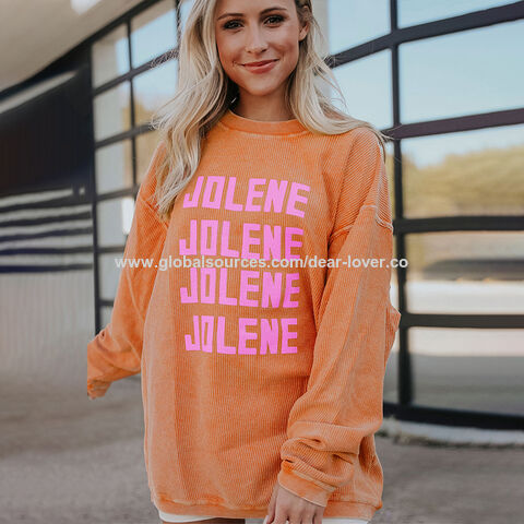 Buy Wholesale China Dear lover Fall 2023 Custom Women s Pullover Ribbed Jolene Graphic Print Ribbed Casual Sweatshirt Women Sweatshirt at USD 6.05 Global Sources