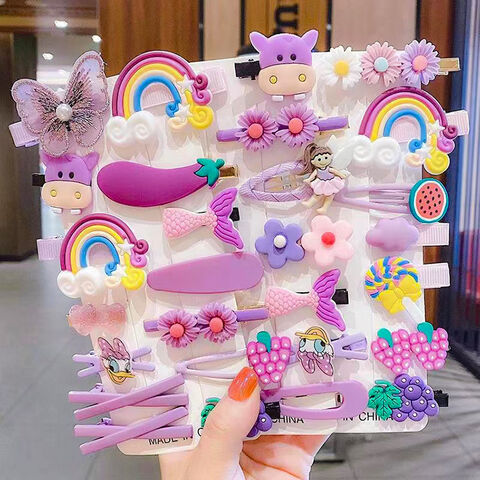 14 Pcs Girls Summer Hair Clips Set Cute Cartoon Candy Barrettes