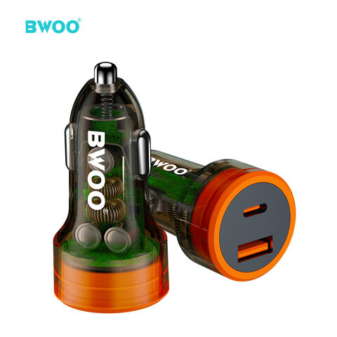 Chargeur Allume-cigare Bwoo 38W - Ports USB-C Et USB Avec LED - Compact - Neuf