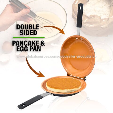 Double Sided Skillet Cast Aluminum Non-Stick Omelette Pan Flip Pan