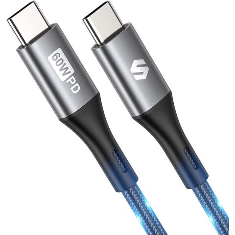 Câble USB-C vers USB-C - 60W , gris.