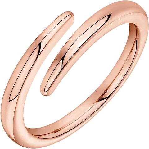 Anel da eternidade aberto torcido banhado a ouro 14K para mulheres
