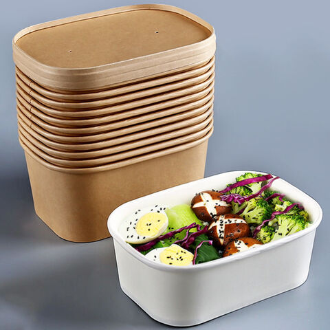 Buy Wholesale China Microwave Heating Lunch Box Spot Disposable Lunch Box  Kraft Paper Rectangular Bowl Takeout Lunch Box Disposable Bowls & Salad Bowl  at USD 0.02