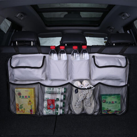 Organisateur de coffre de voiture, organisateur suspendu de siège arrière  avec 8 grands sacs de rangement, sac de rangement étanche pour SUV