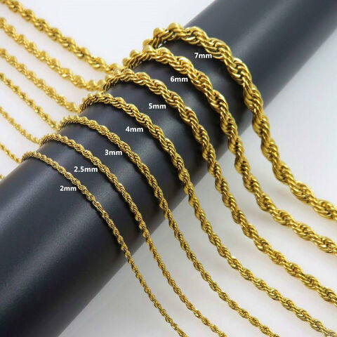 Stainless Steel Rope Chain Necklace – Unisex Gold Or Silver Tone, Lobster Clasp