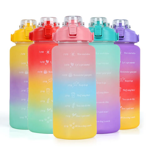 2L Water Bottle with Straw Handle Portable Plastic Water Bottle