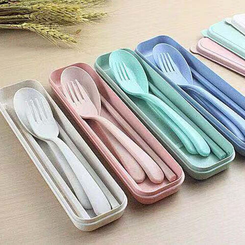 Wheat Straw Spoon Fork Chopsticks Set