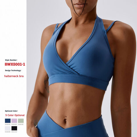 Sport Sports Bra for Large Bust Halter Tank Gym Sports Bras for Women Solid  Color Push Up High Support Running Strap Black : : Clothing, Shoes  & Accessories