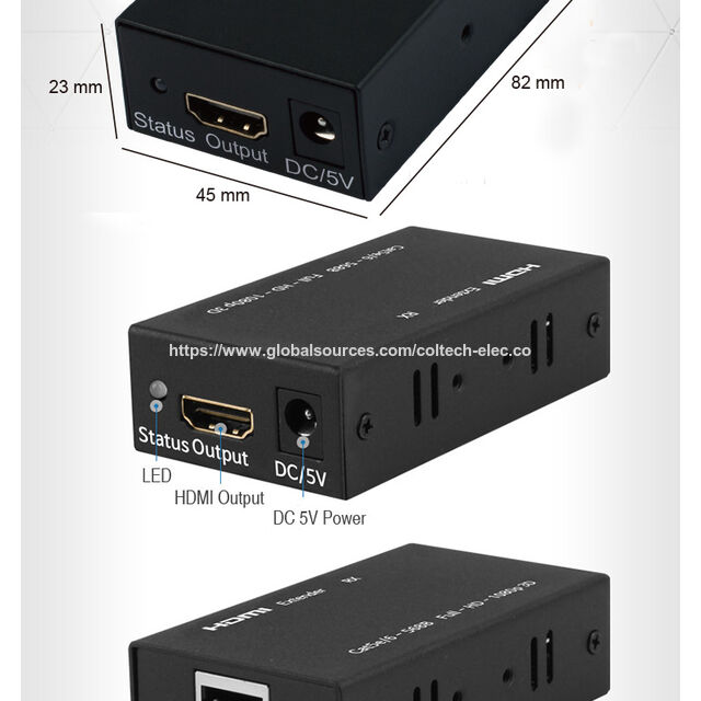 موسع HDMI بدقة 1080P عالية، مسافة إرسال تصل إلى 50 مترًا، موسع HDMI عبر CAT 5/5e/6 + POC