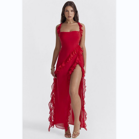 Buy Standard Quality China Wholesale A7697 Western Style Sexy Porm Dress Red Mesh Sleeveless Ruffles High Slit Sexy Long Women Dress Night Club Party $34 Direct from Factory at Guangzhou Migu Garment Buy Standard Quality China Wholesale A7697 Western Style Sexy Porm Dress Red Mesh Sleeveless Ruffles High Slit Sexy Long Women Dress Night Club Party $34 Direct from Factory at Guangzhou Migu Garment