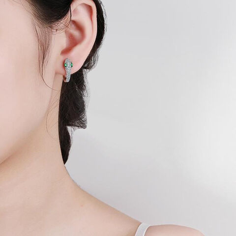 Brincos de diamante de luxo para mulheres, acessórios de fivela de orelha, brincos de cobra de cobre com design exclusivo