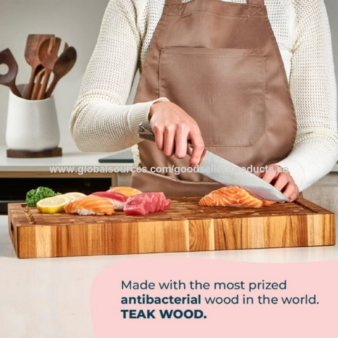 Large Wood Cutting Board for Kitchen, 1” Thick Bamboo Chopping Block