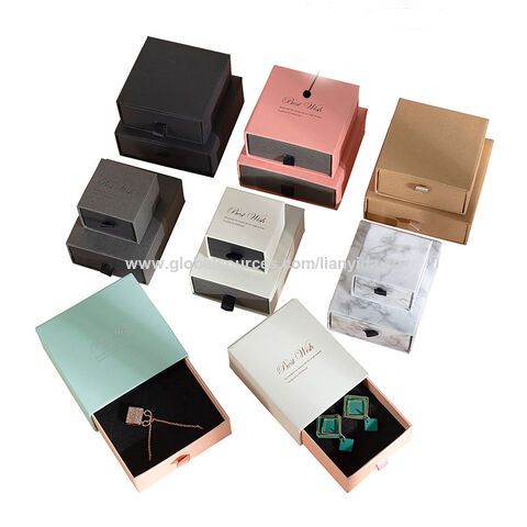 Customized Jewelry Box with Jewelry Packaging Pouch Snap Button