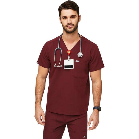 OEM Cynolux Camisola Médica para Hombre: 3 Bolsillos, Corte Entallado, Cuello en V Cuadrado, Elasticidad en 4 Direcciones, Camisetas Médicas para Hombre que Absorben la Humedad for sale at factory direct price