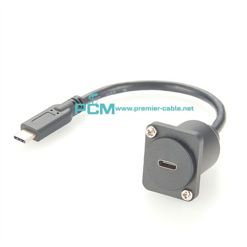 USB 3.1 Type C Male to Female Socket Panel Mount Data Extension