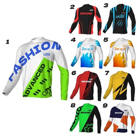 Custom Motocross Jersey Made Blank Downhill Cycling Jerseys Long Sleeve ...