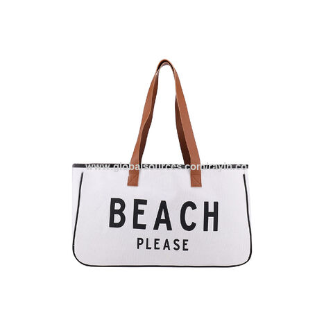 Beach Bag, Large Beach Bags for Women Waterproof Beach Tote Bag with  Zipper, Sandproof Canvas Large Tote Bags for Pool Travel