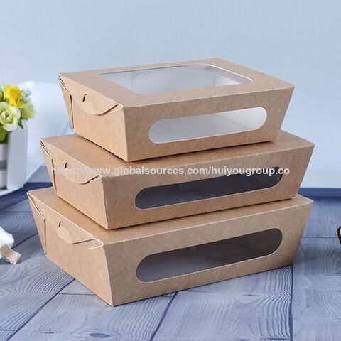 Food Container Custom Print Wholesale Kraft Paper Food Box Microwave ...