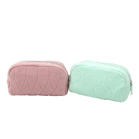 Wholesale Kawaii Mini Brown Quilted Towel Cosmetic Pouch Sustainable Terry Cloth  Makeup Bag - China Cosmetic Bag and Makeup Organizer price