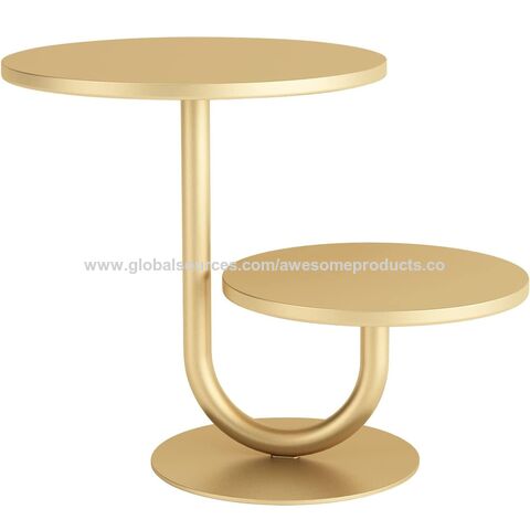 Soporte de tarta de Cristal Metálico, Tono de Oro Brillante