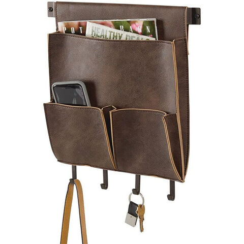 Leather Wall Caddy, Hanging Wall Storage