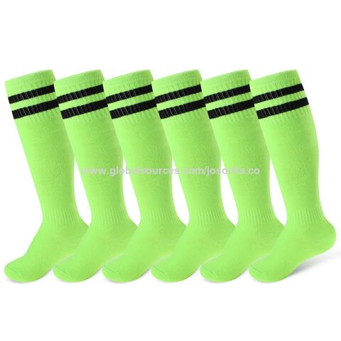 Les chaussettes athlétiques rayures vertes Emballage de 2