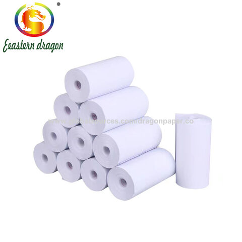 Three anti-thermal adhesive label paper supermarket clothing tag paper blank small roll mini bar code printing label