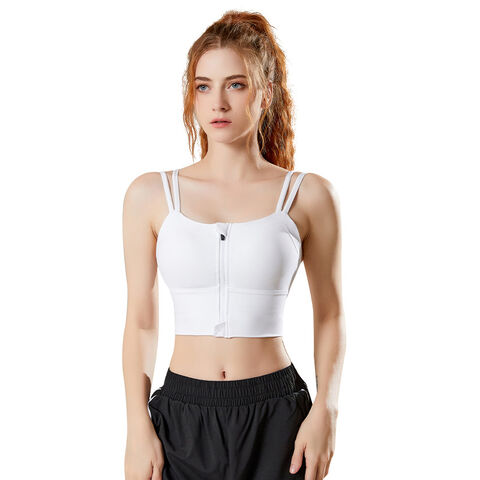 Front Zipper Women's Sports Bra Shockproof Push Up Underwear