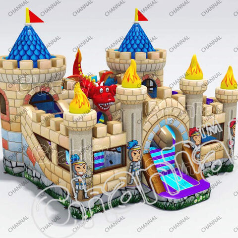 Knight Vs Dragon Inflatable Bouncer Playground Bouncy Combo Jumping ...