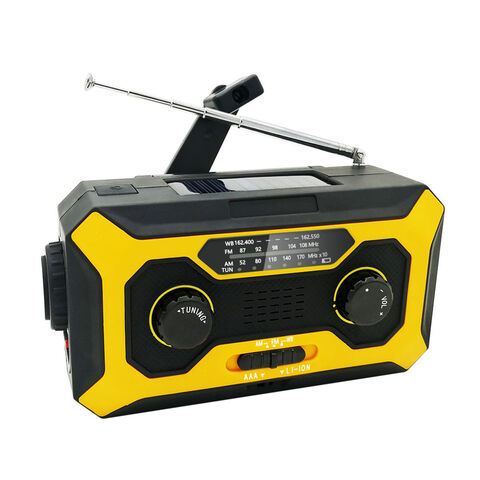 Radio de emergencia Altavoz Bluetooth impermeable, radio FM digital  portátil con linterna, lámpara de lectura, radio meteorológica NOAA con  panel