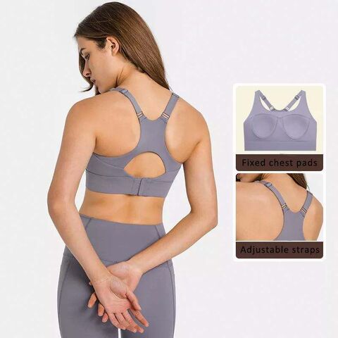 Compre Non-removable Padding High Supportive Gym Workout Bra Adjustable  Straps Back Buckle Yoga Bra Training Fixed Sewing Cup Yoga y Women High  Elastic Sports Bra de China por 8.2 USD