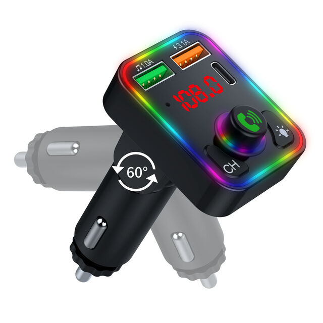 LED FM Transmitter Bluetooth 5.0 Kfz-Kit Dual USB Autoladegerät