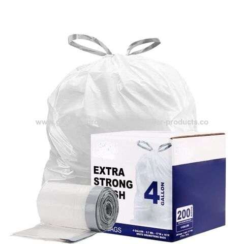 50 Small to Medium Trash Bags | 7-8-9-10 Gallon Trash Bags | 24 x 24 Clear Garbage Bags - Commercial Waste Basket Trash Bags | Bulk Plastic Bathroom