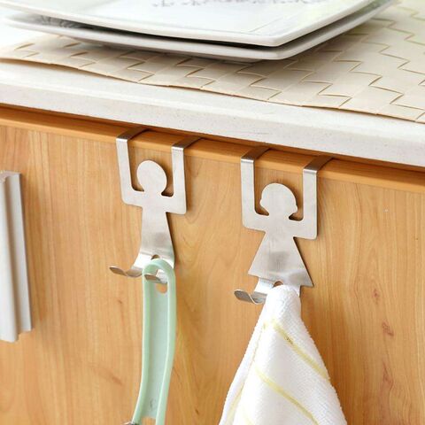 Stainless steel over door hooks behind cupboard door hanger storage hooks and racks for towel keychain bag hook cute for sale at factory direct price