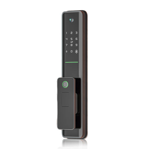 Cerradura de puerta inteligente electrónica WiFi biométrica huella digital  remoto sin llave desbloqueo bloqueo frontal Bluetooth contraseña hogar