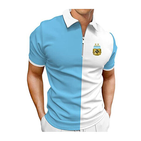 Compre Best-seller Camisas Pólo De Manga Curta Equipe De Futebol Moda  Zip-up Camisa Polo e Camisa Polo de China por grosso por 3.84 USD