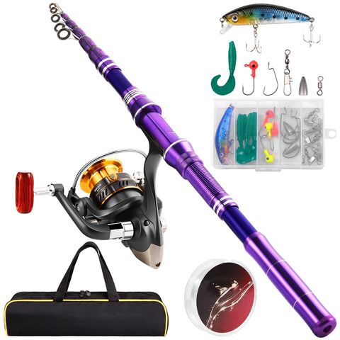  Pen Fishing Rod Reel Combo Set, Aluminum Alloy Telescopic Portable  Fishing Pole Kit for Kids Beginner Adults Saltwater Freshwater : Sports &  Outdoors