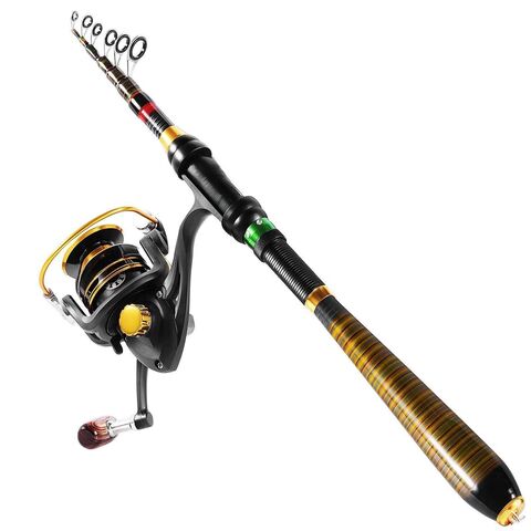 Goture Travel Fishing Rod and Reel Combo, Carbon Fiber Telescopic Fishing  Rod Kit with Spinning Reel, Travel Fishing Pole with Carrier Bag for
