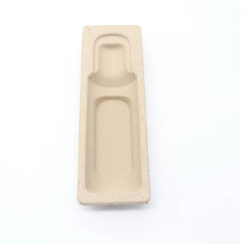 Preço de fábrica Caixa de embalagem de celulose, bandeja moldada de celulose de cana-de-açúcar compostável, embalagem cosmética ecológica, celulose de bagaço for sale at factory direct price