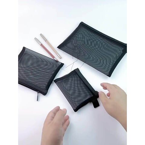 Buy China Wholesale Durable Black Mesh Bags Makeup Bags Cosmetic Travel  Organizer Storage Bags Mesh Zipper Pouch Pencil Case & Bag $1.7